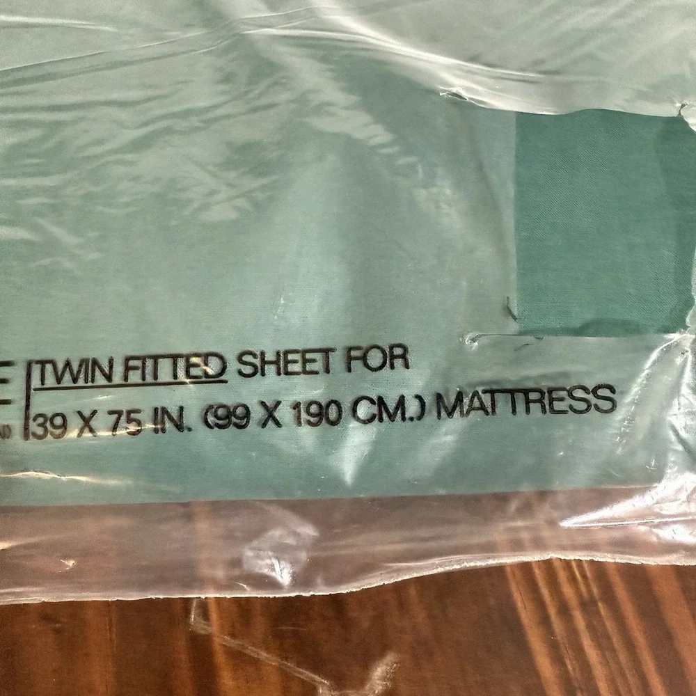 Color Connection West Point Pepperell Twin Flat And Fitted Sheets Jade Green NEW